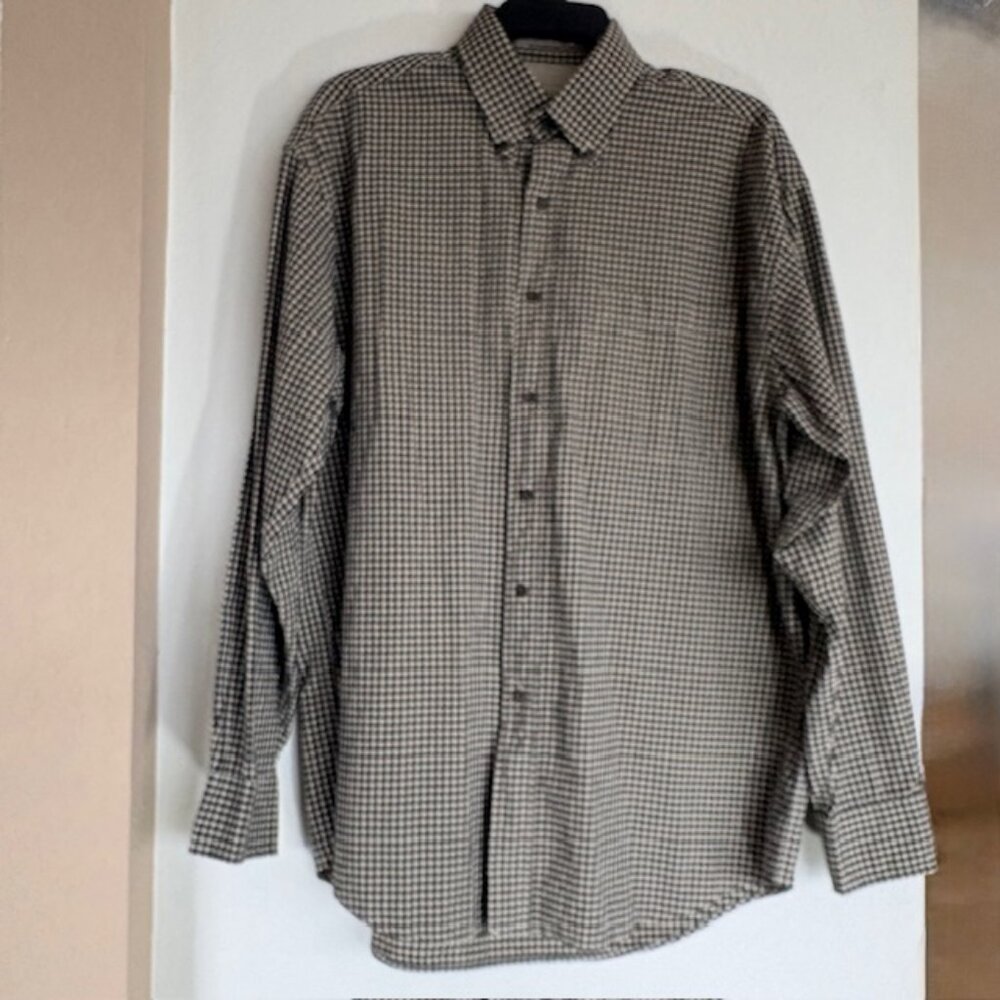 Haggar Generations Vintage Mens Casual Medium Button Down Dress Shirt Checked
